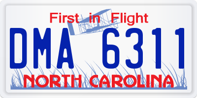 NC license plate DMA6311