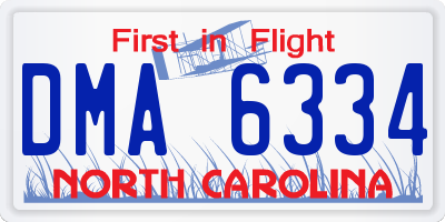 NC license plate DMA6334