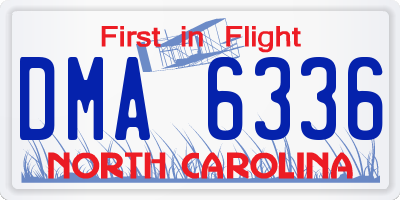 NC license plate DMA6336