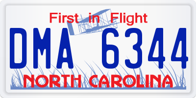 NC license plate DMA6344