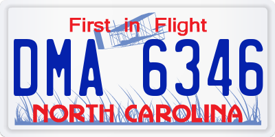 NC license plate DMA6346