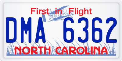 NC license plate DMA6362