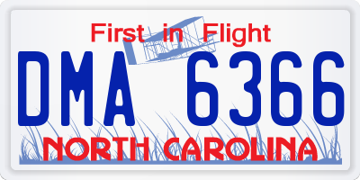 NC license plate DMA6366