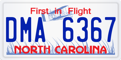 NC license plate DMA6367