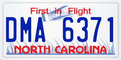 NC license plate DMA6371