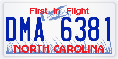NC license plate DMA6381