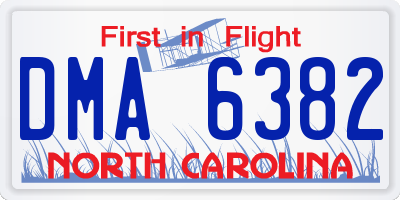 NC license plate DMA6382