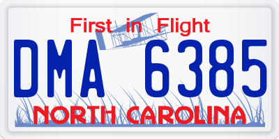 NC license plate DMA6385