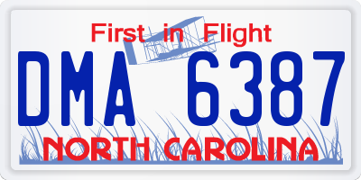 NC license plate DMA6387