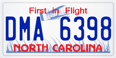 NC license plate DMA6398