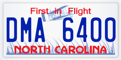 NC license plate DMA6400