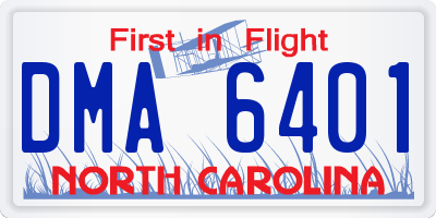 NC license plate DMA6401