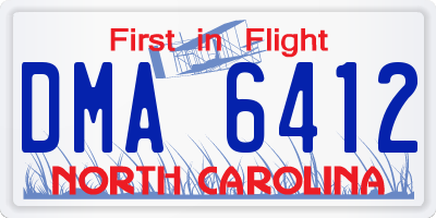 NC license plate DMA6412
