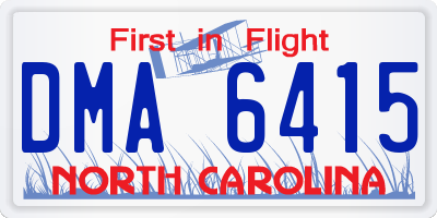 NC license plate DMA6415