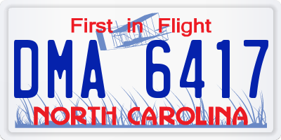 NC license plate DMA6417