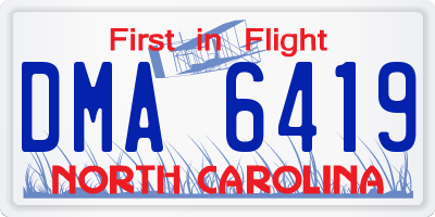 NC license plate DMA6419