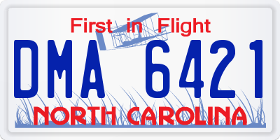 NC license plate DMA6421
