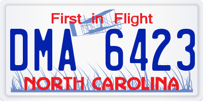 NC license plate DMA6423