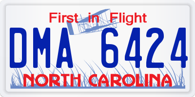 NC license plate DMA6424