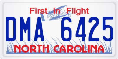 NC license plate DMA6425