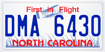 NC license plate DMA6430