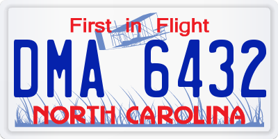 NC license plate DMA6432