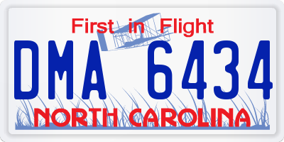 NC license plate DMA6434
