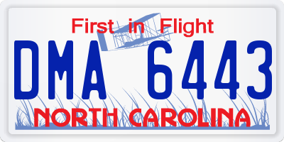 NC license plate DMA6443