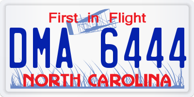 NC license plate DMA6444