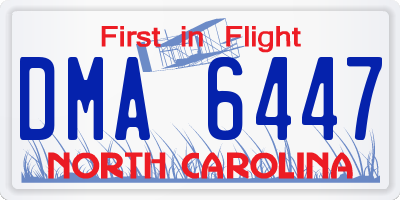 NC license plate DMA6447