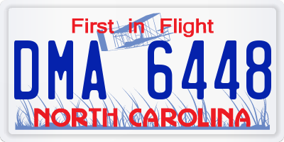 NC license plate DMA6448