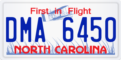 NC license plate DMA6450