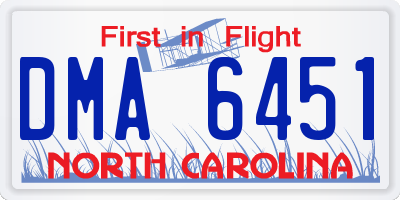 NC license plate DMA6451