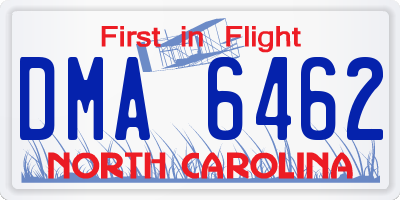 NC license plate DMA6462