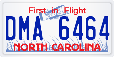 NC license plate DMA6464