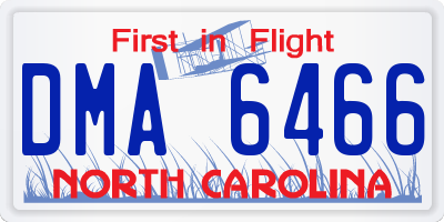 NC license plate DMA6466