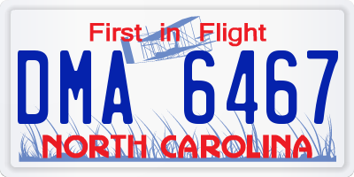 NC license plate DMA6467