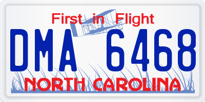 NC license plate DMA6468