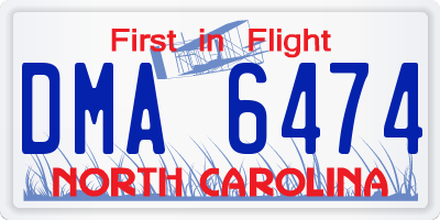 NC license plate DMA6474