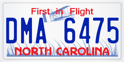 NC license plate DMA6475