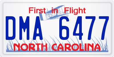 NC license plate DMA6477