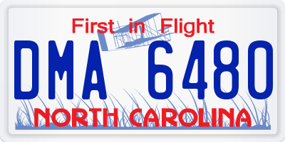 NC license plate DMA6480