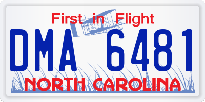 NC license plate DMA6481