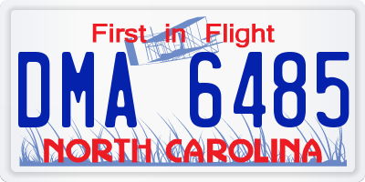 NC license plate DMA6485