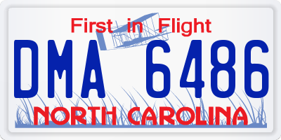 NC license plate DMA6486