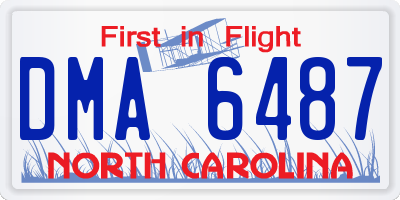 NC license plate DMA6487