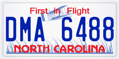 NC license plate DMA6488