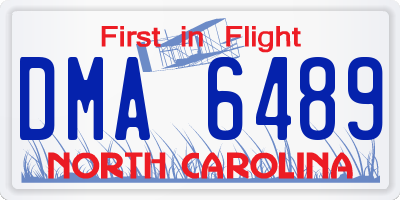NC license plate DMA6489