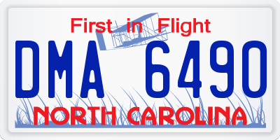 NC license plate DMA6490