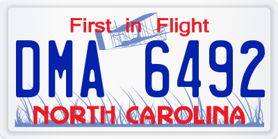 NC license plate DMA6492